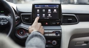 HYUNDAI_Veloster_Tech, A 7.0" touch-screen audio system lets you stream music from your smartphone, talk to family and friends with the Bluetooth hands-free phone system and tackle tight parking spaces with the rearview camera.
