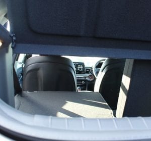 Hyundai Volester interior 60 40 rear trunk interior view