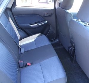 Suzuki Baleno Website interior rear seat view