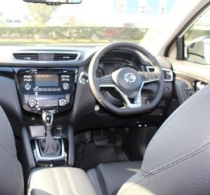 Nissan Qashqai website interior driver view