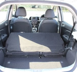 Hyundai Atos website interior rear view, rear seat folded down